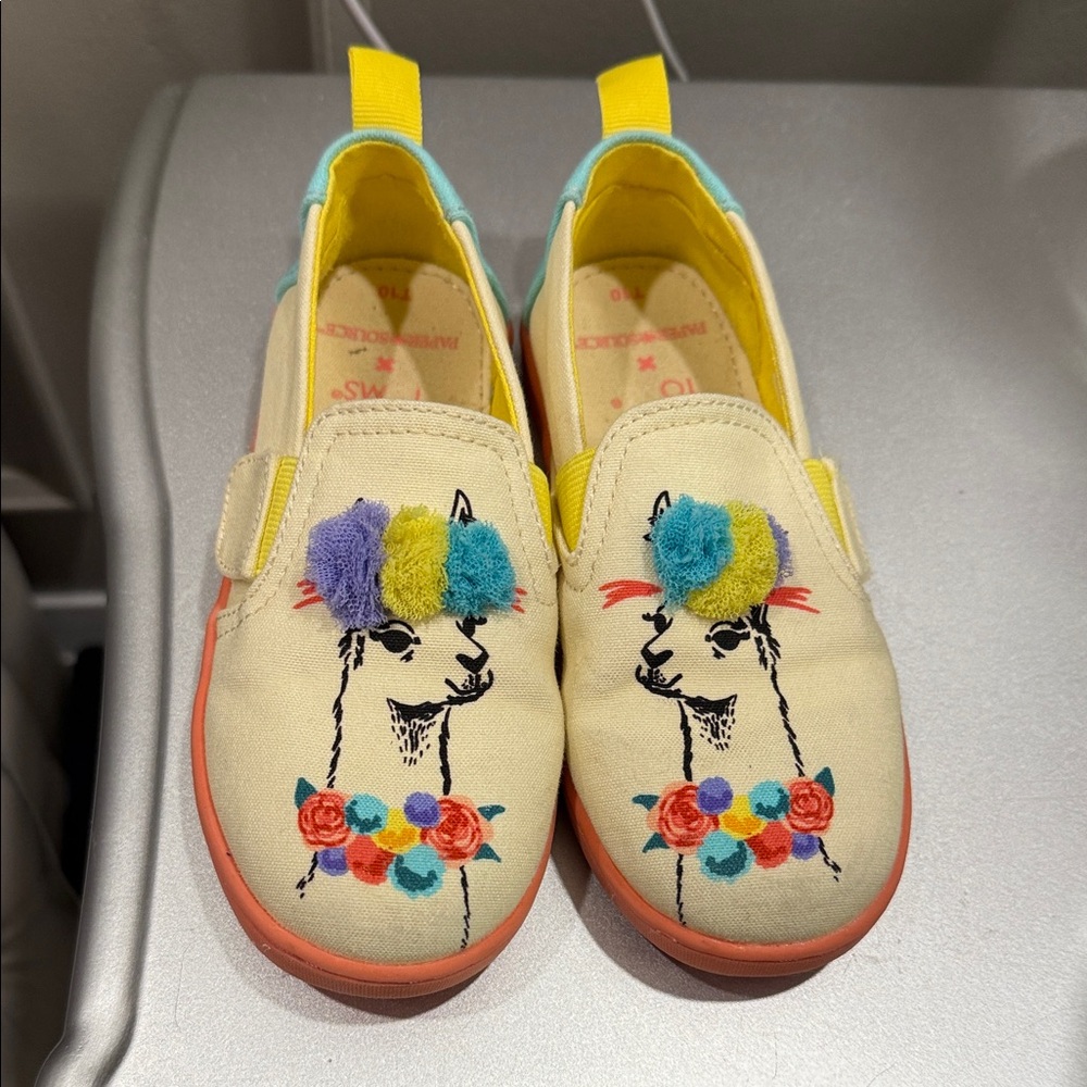 Toms Kids Yellow Llama Sneakers